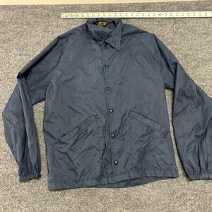 Swingster Jacket Mens Size Medium Navy Blue Nylon Vintage Coaches Windbreaker